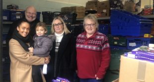 Kent Blaxill and Toni Guy support Colchester Foodbank Dec 2019